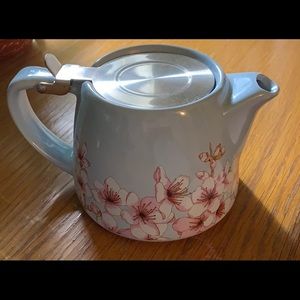 Ceramic Teapot with infuser- blue cherry blossoms